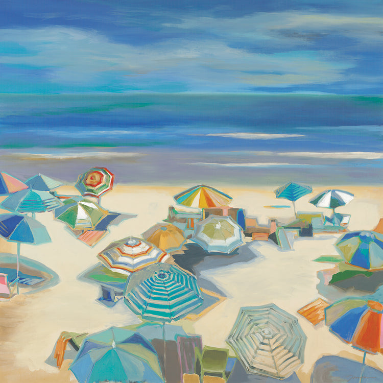 Beach Party by Liz Jardine - larger sizes handcrafted wall art work on large canvas & framed canvas prints