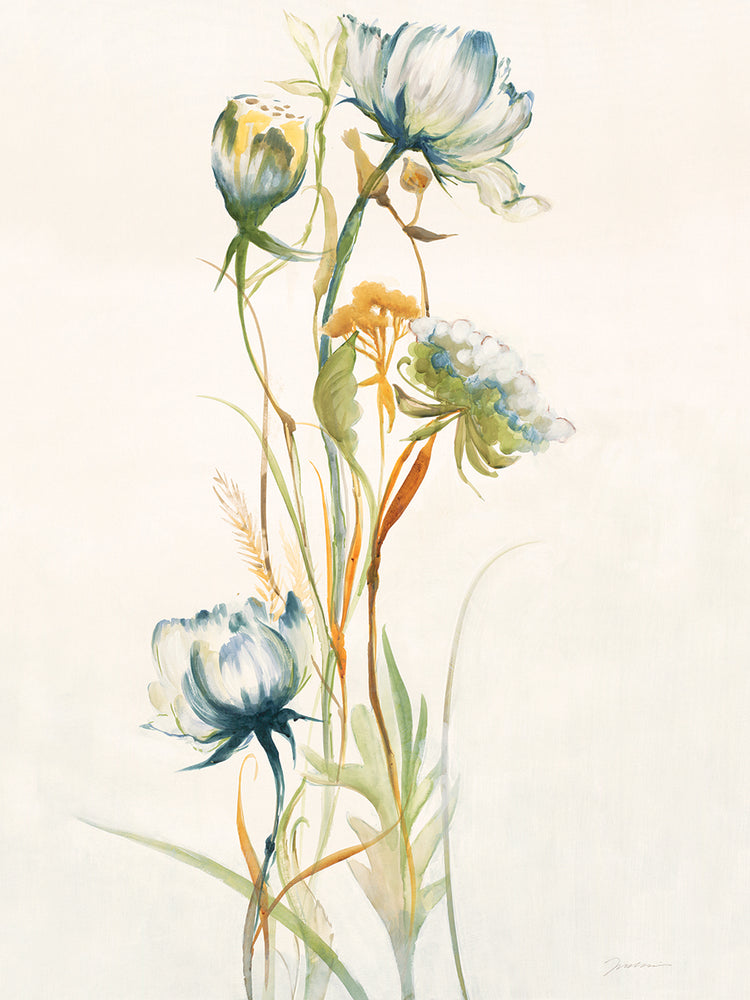 Late Summer Wildflowers I by Liz Jardine - highest quality handcrafted wall art work on large canvas & framed canvas prints