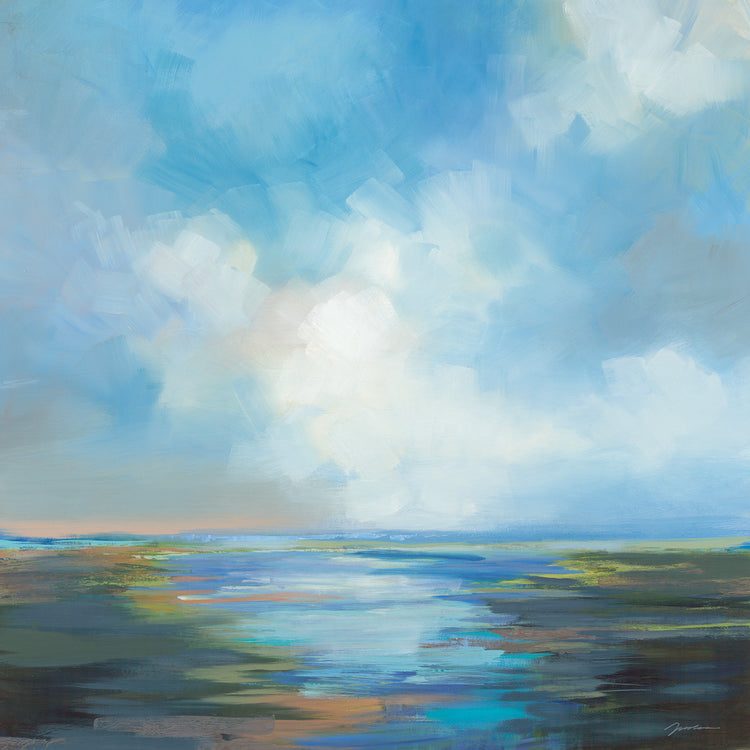 Watching the Sky by Liz Jardine - handcrafted wall art work on large canvas & framed canvas prints, made to order