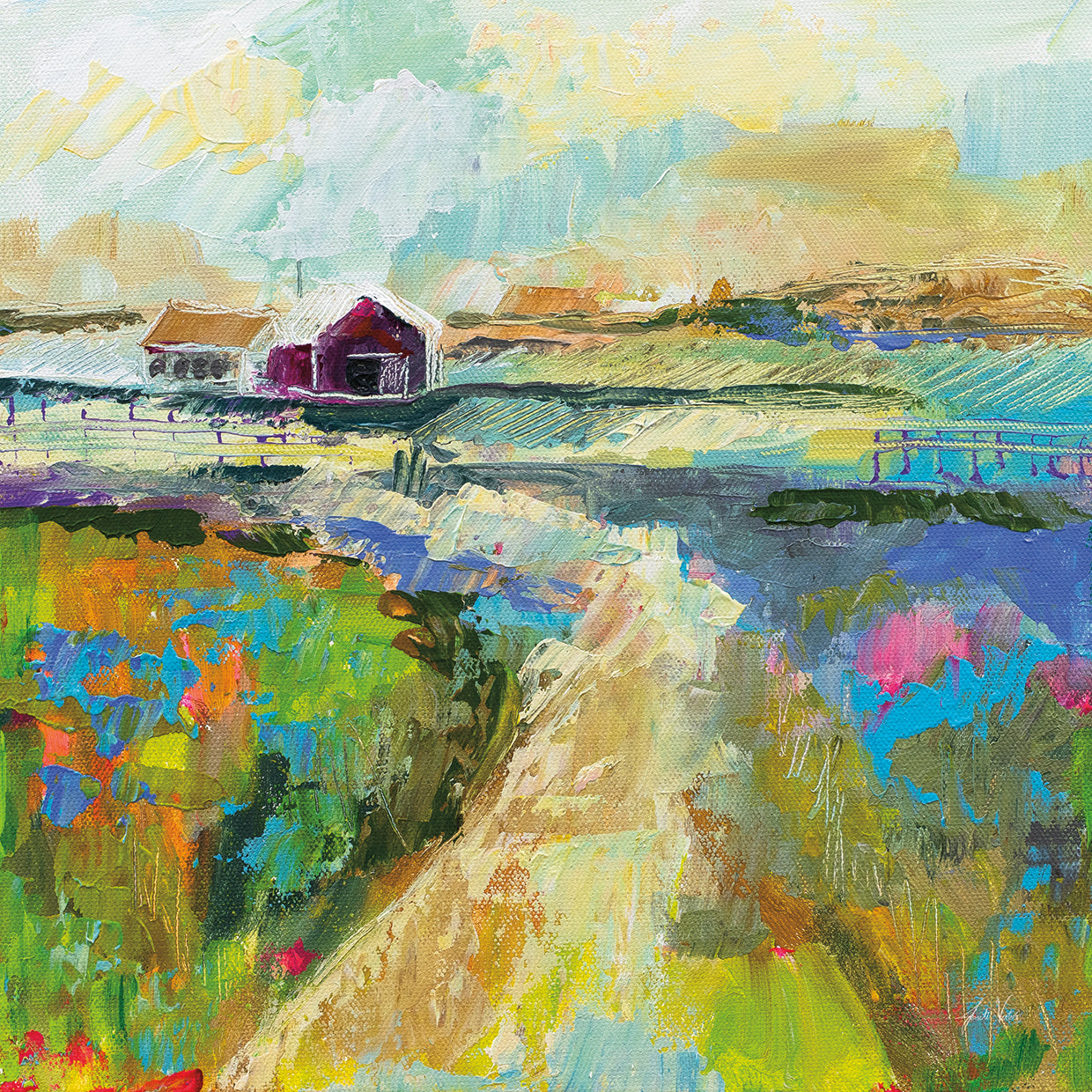 The Pasture by Jeanette Vertentes - highest quality handcrafted wall art work on large canvas & framed canvas prints