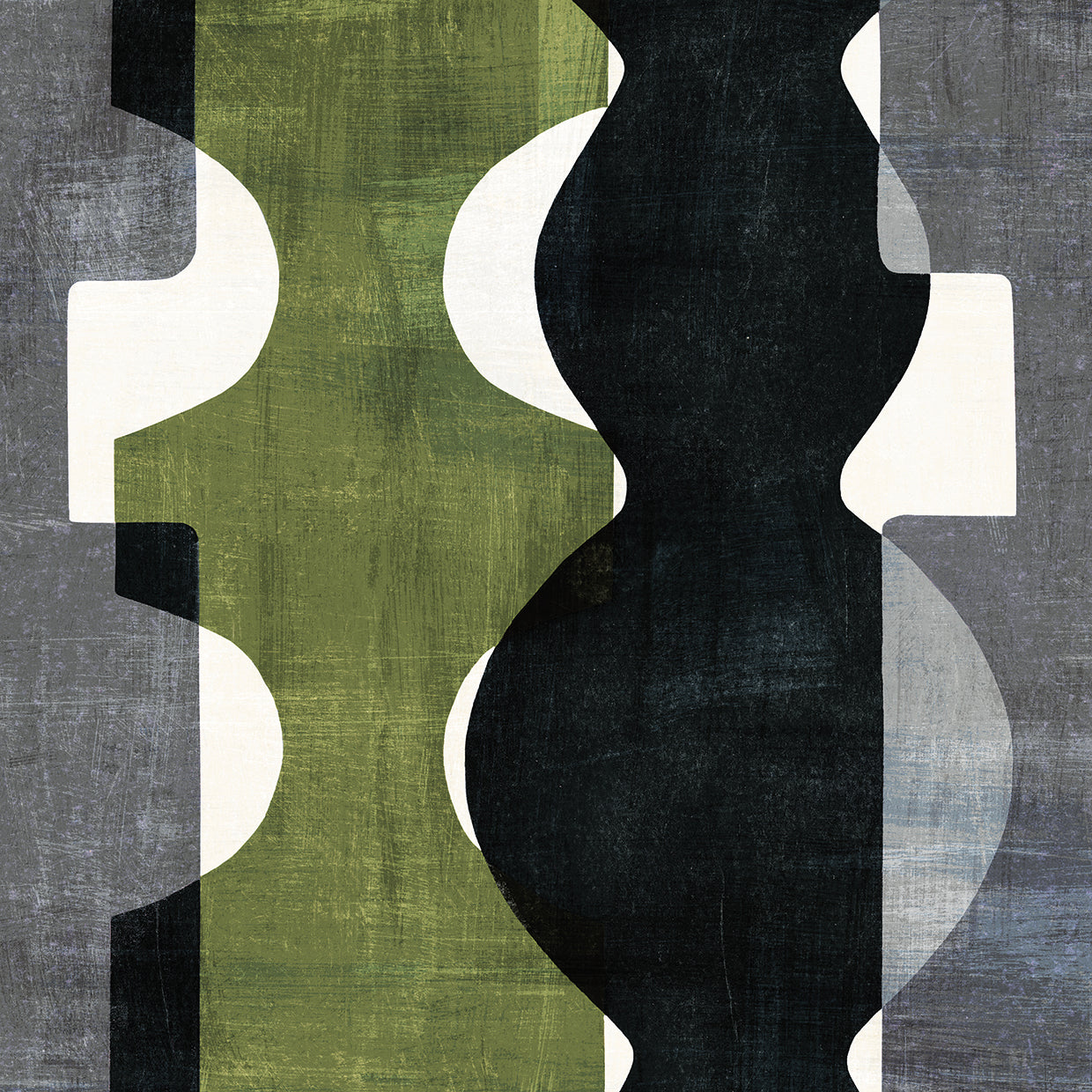 Decoración Geométrica II con Lienzo Verde