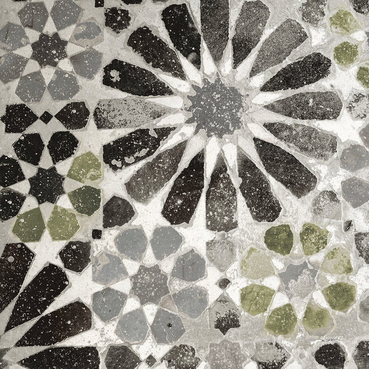 Cuadro Alhambra Tile III Gris Verde Lienzo