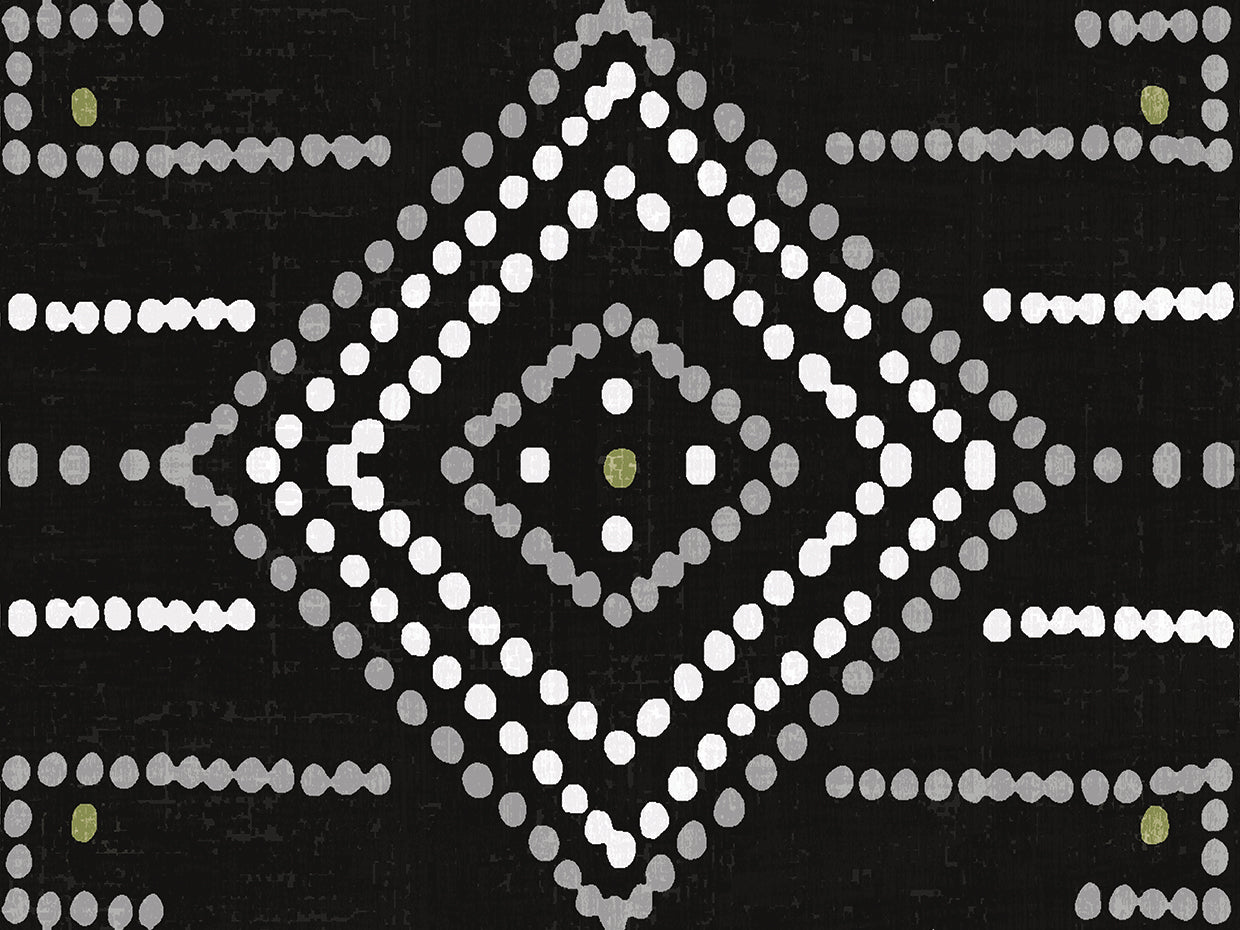 Daisy Dots Tile VI Arte en lienzo negro