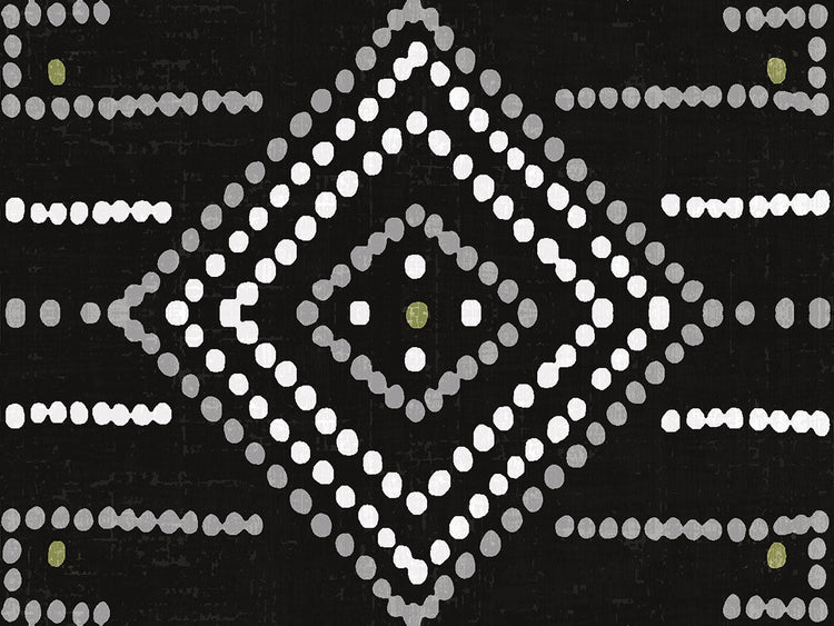 Daisy Dots Tile VI Arte en lienzo negro