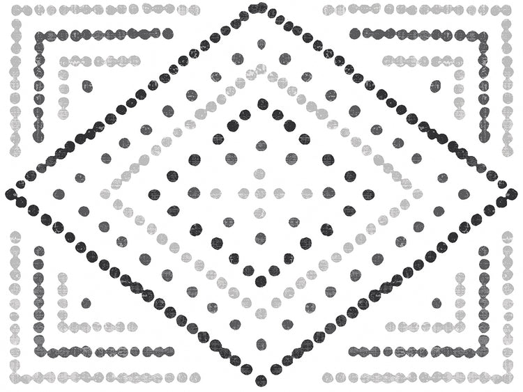Daisy Dots Tile II Arte en lienzo negro