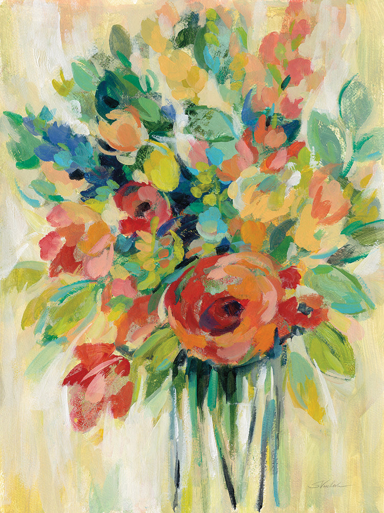 Earthy Colors Bouquet I by Silvia Vassileva - best quality handcrafted wall art work on large canvas & framed canvas prints