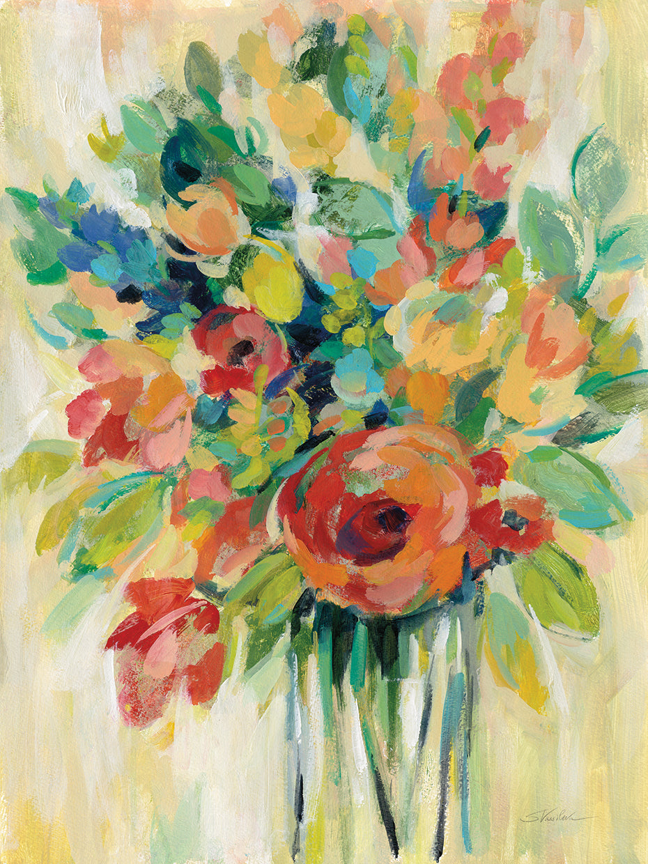 Earthy Colors Bouquet I by Silvia Vassileva - best quality handcrafted wall art work on large canvas & framed canvas prints