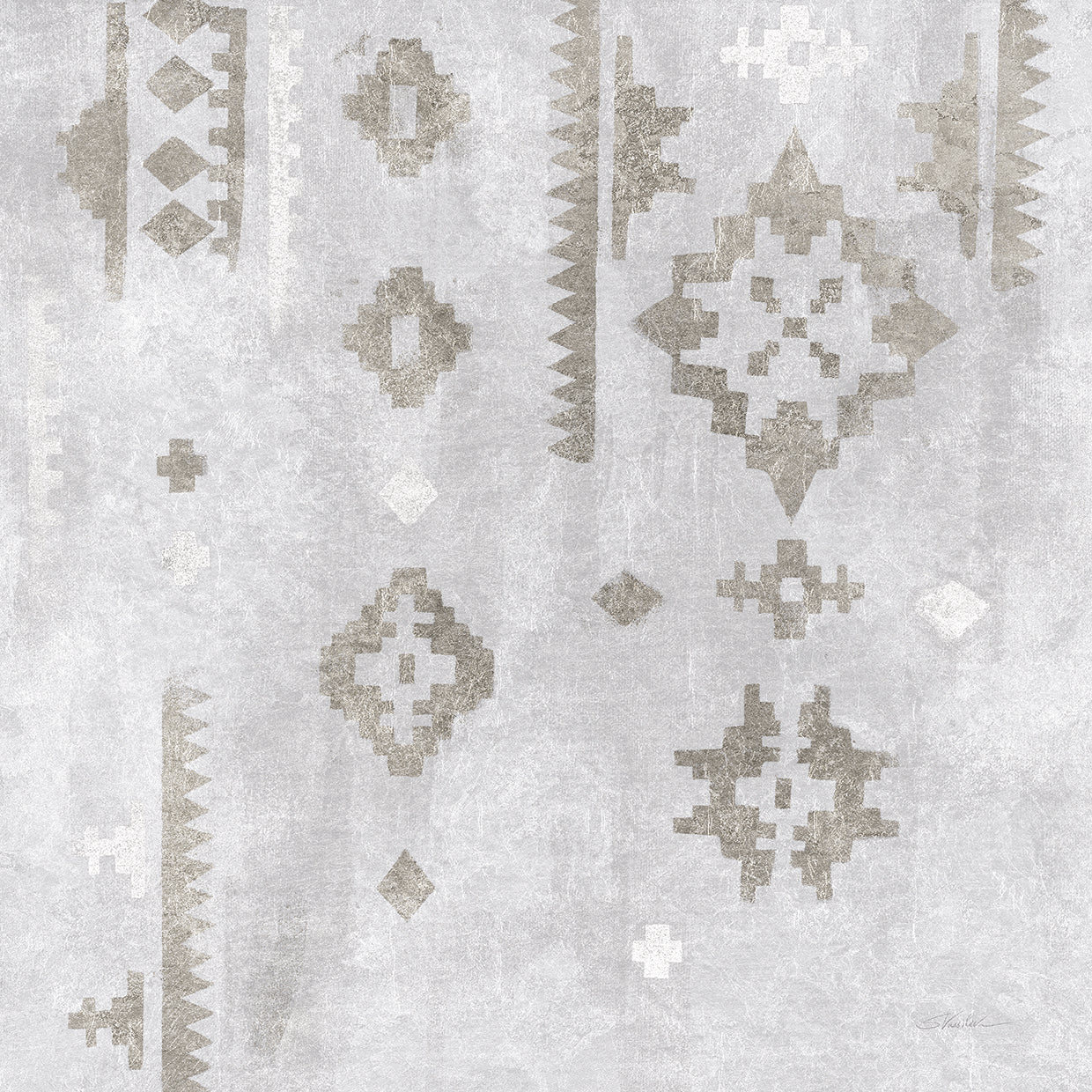 Scandanavian Mood III Silver by Silvia Vassileva - larger sizes handcrafted wall art work on large canvas & framed canvas prints