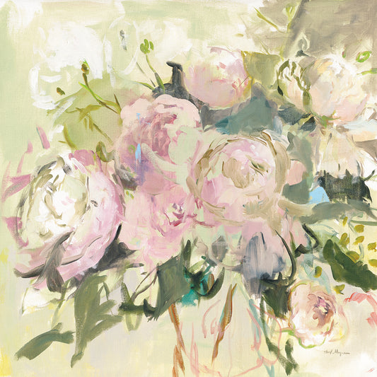Peonies with Sage Canvas Art