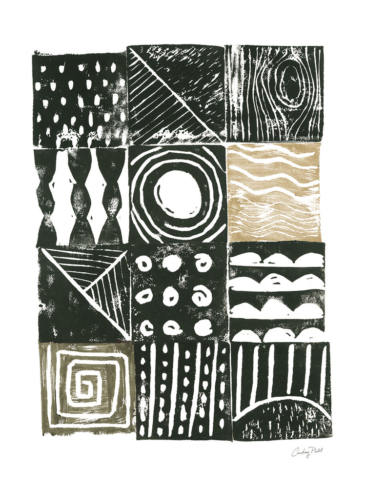 Block Print I Green Sand