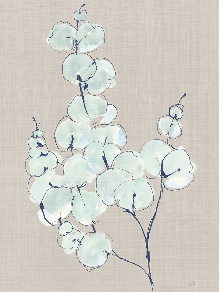 Eucalyptus Branch III Blue Gray