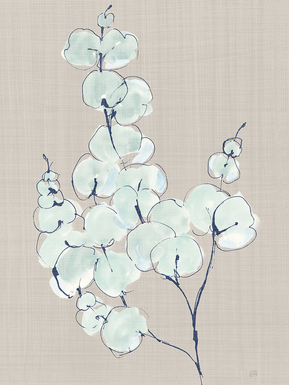 Eucalyptus Branch III Blue Gray