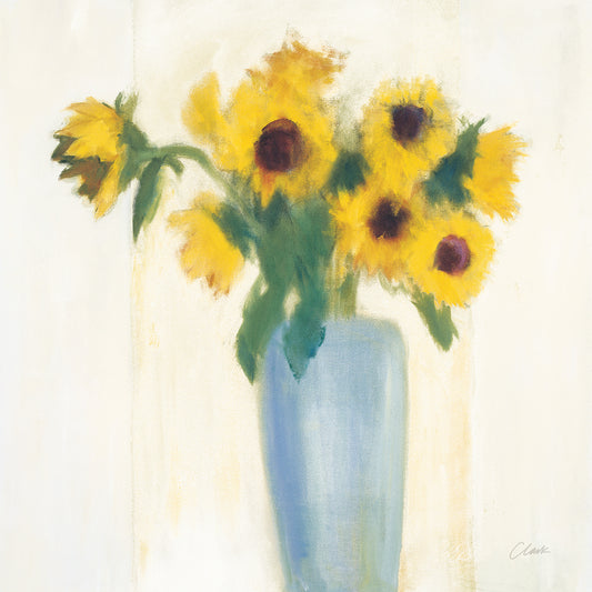 Sunflowers in Blue Canvas Art