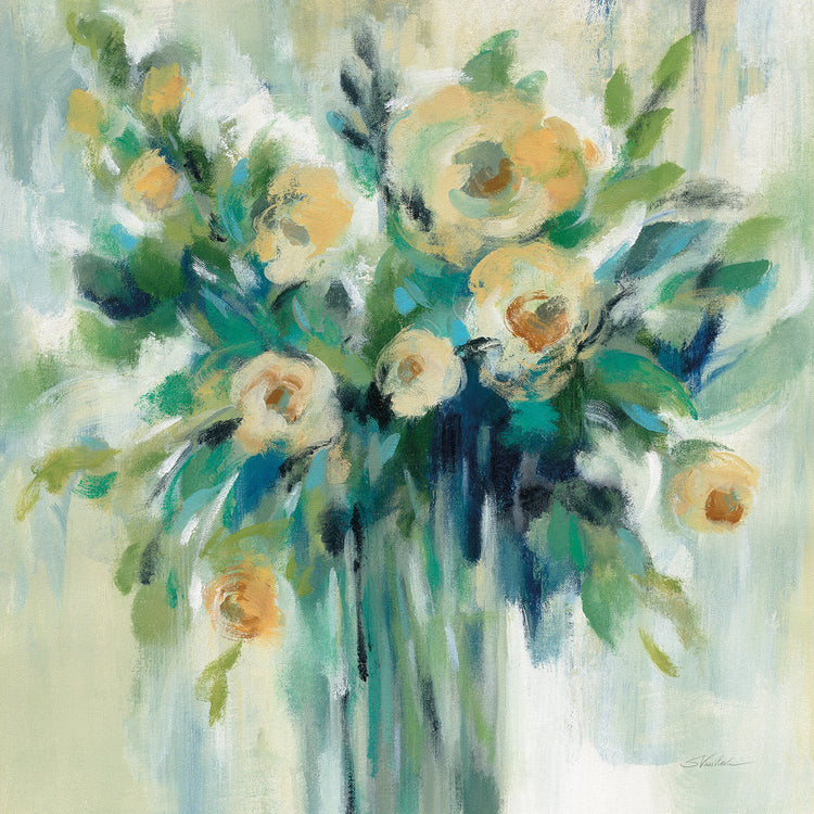 Vase of Flowers by Silvia Vassileva - best quality handcrafted wall art work on large canvas & framed canvas prints