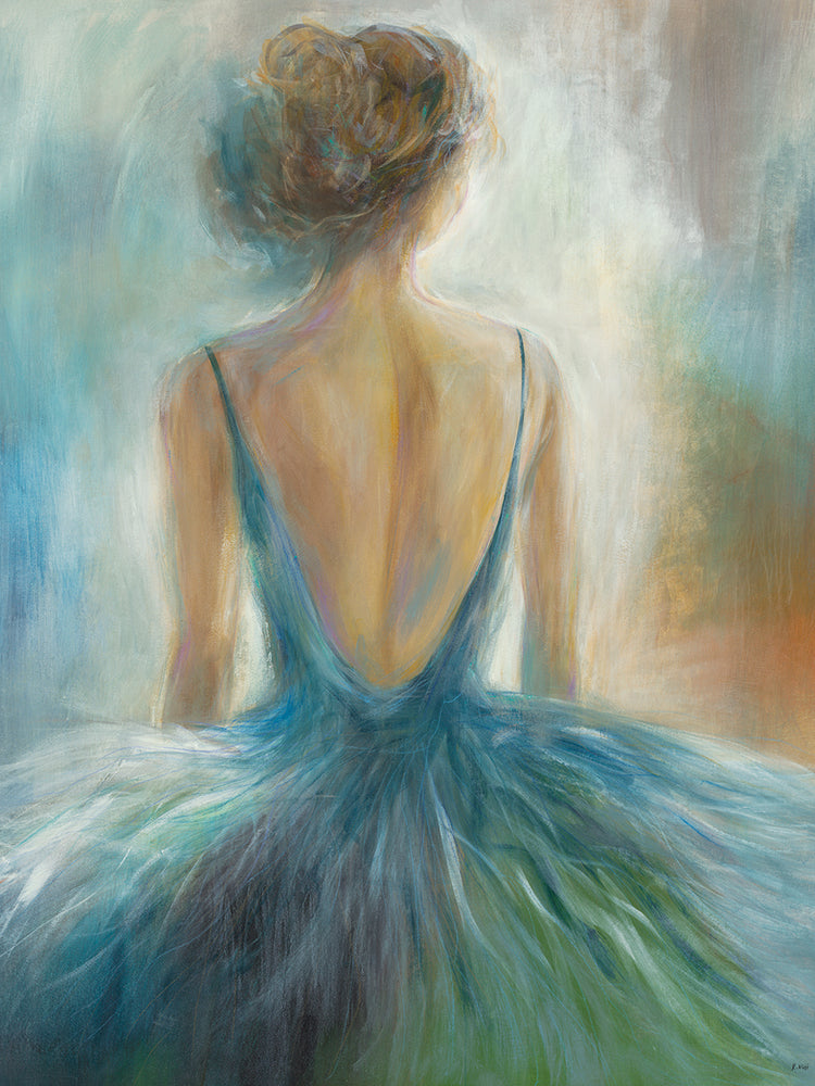 Lady in Blue by K. Nari  - top quality wall art work on large canvas & framed canvas prints