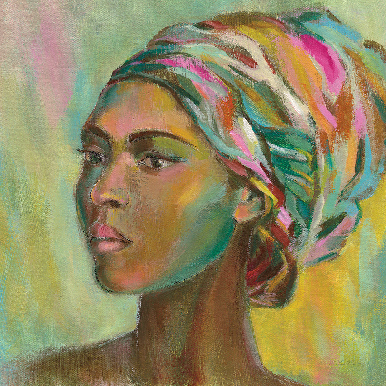 African Woman II by Silvia Vassileva - handcrafted wall art work on large canvas & framed canvas prints, made to order