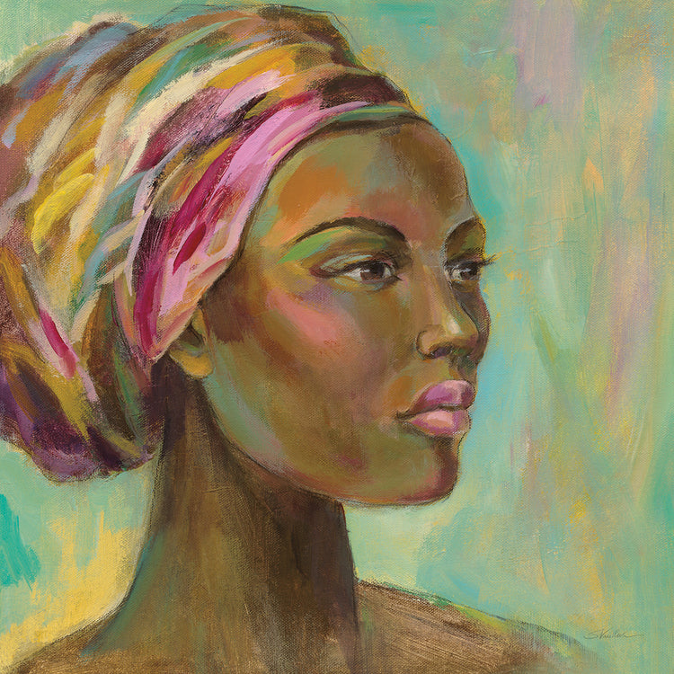 African Woman I by Silvia Vassileva - larger sizes handcrafted wall art work on large canvas & framed canvas prints