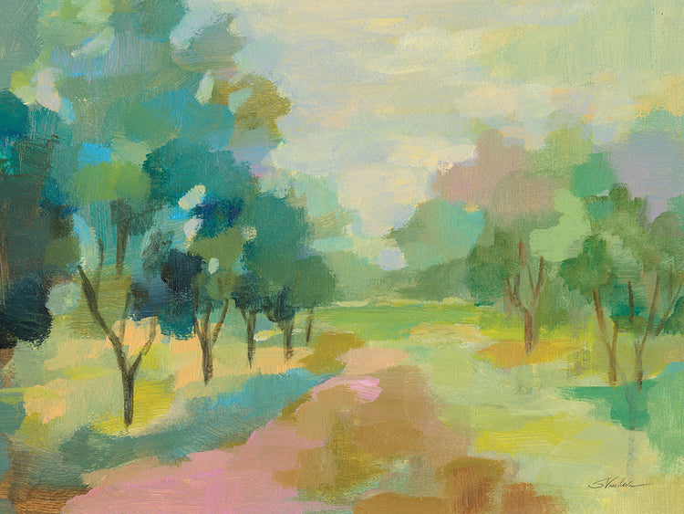 Sunrise Forest by Silvia Vassileva - handcrafted wall art work on large canvas & framed canvas prints, made to order
