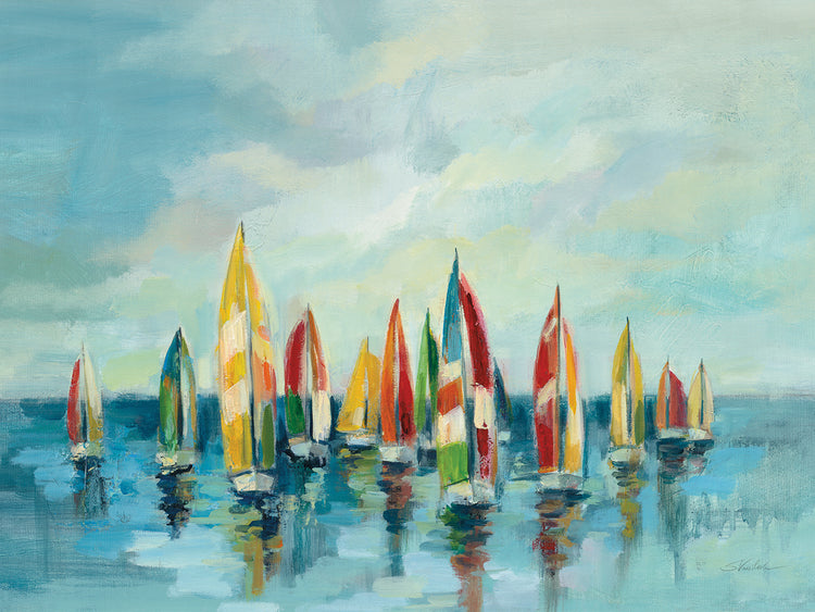 Regatta by Silvia Vassileva - best quality handcrafted wall art work on large canvas & framed canvas prints