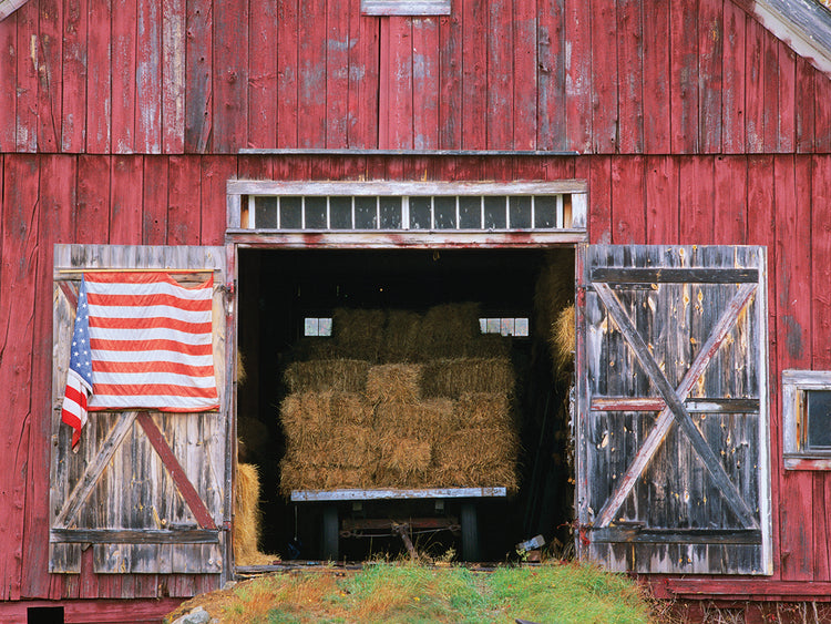 Red White and Blue Barn