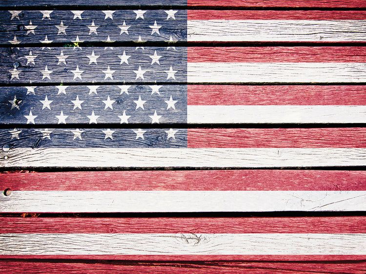 Weathered Wood American Flag