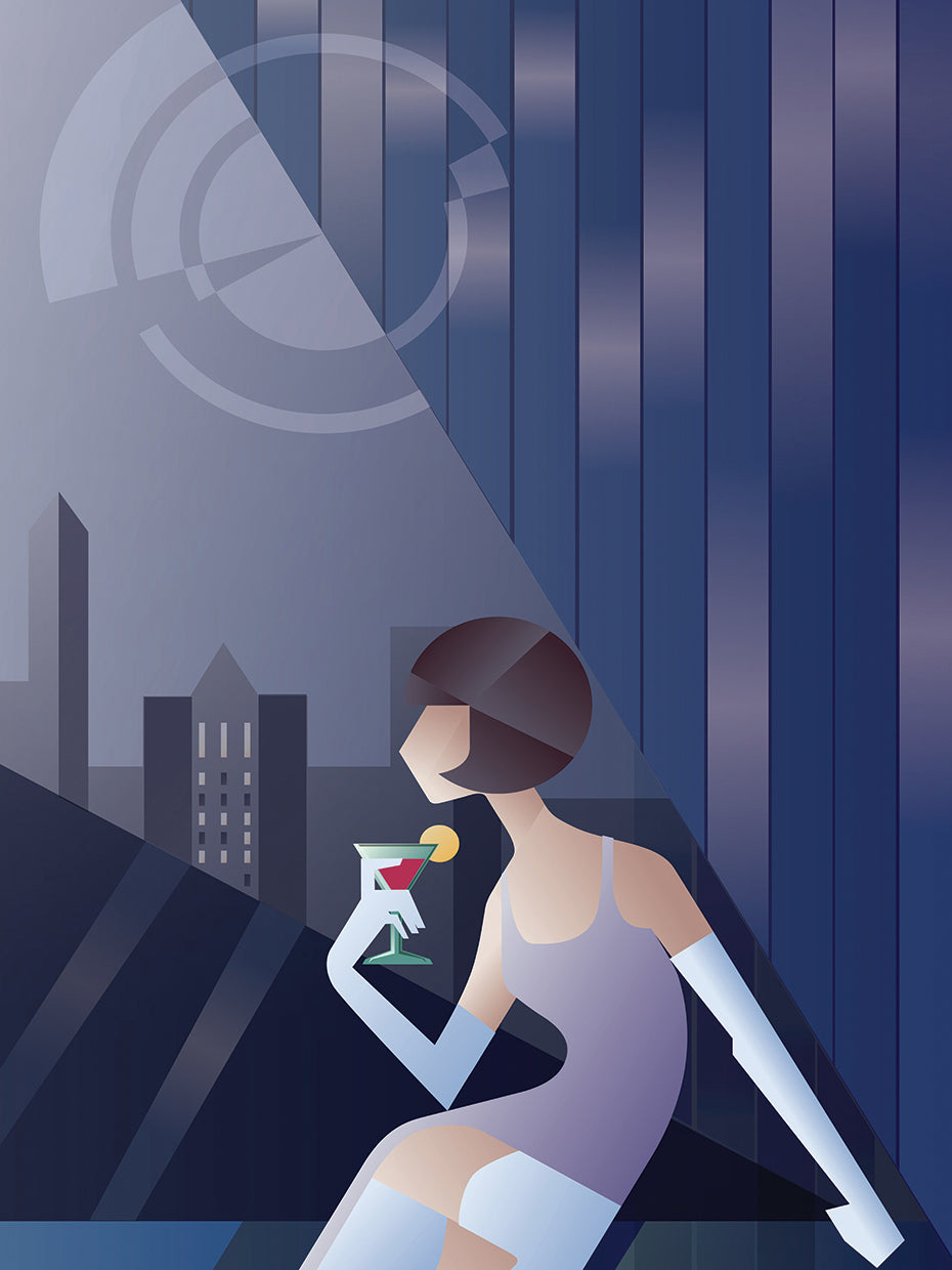 Lienzo Deco Nights Flapper Girl