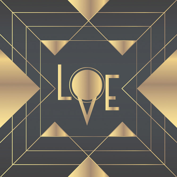 Art Deco Love in Gold and Black