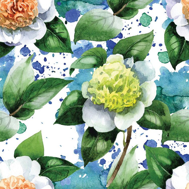Arte fresco de la lona de la salpicadura de la camelia