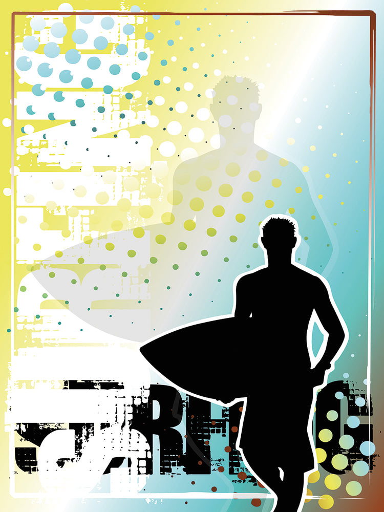 Surfer Dude y Summer Dots Canvas Art