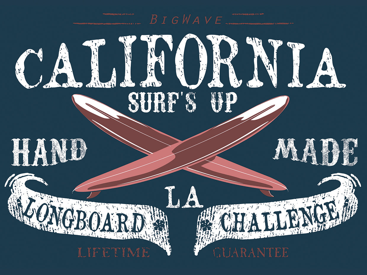 Arte de la lona del cartel de surf de California Criss Cross