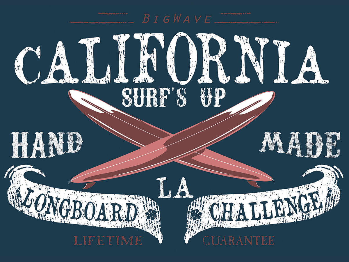 California Criss Cross Surfing Poster
