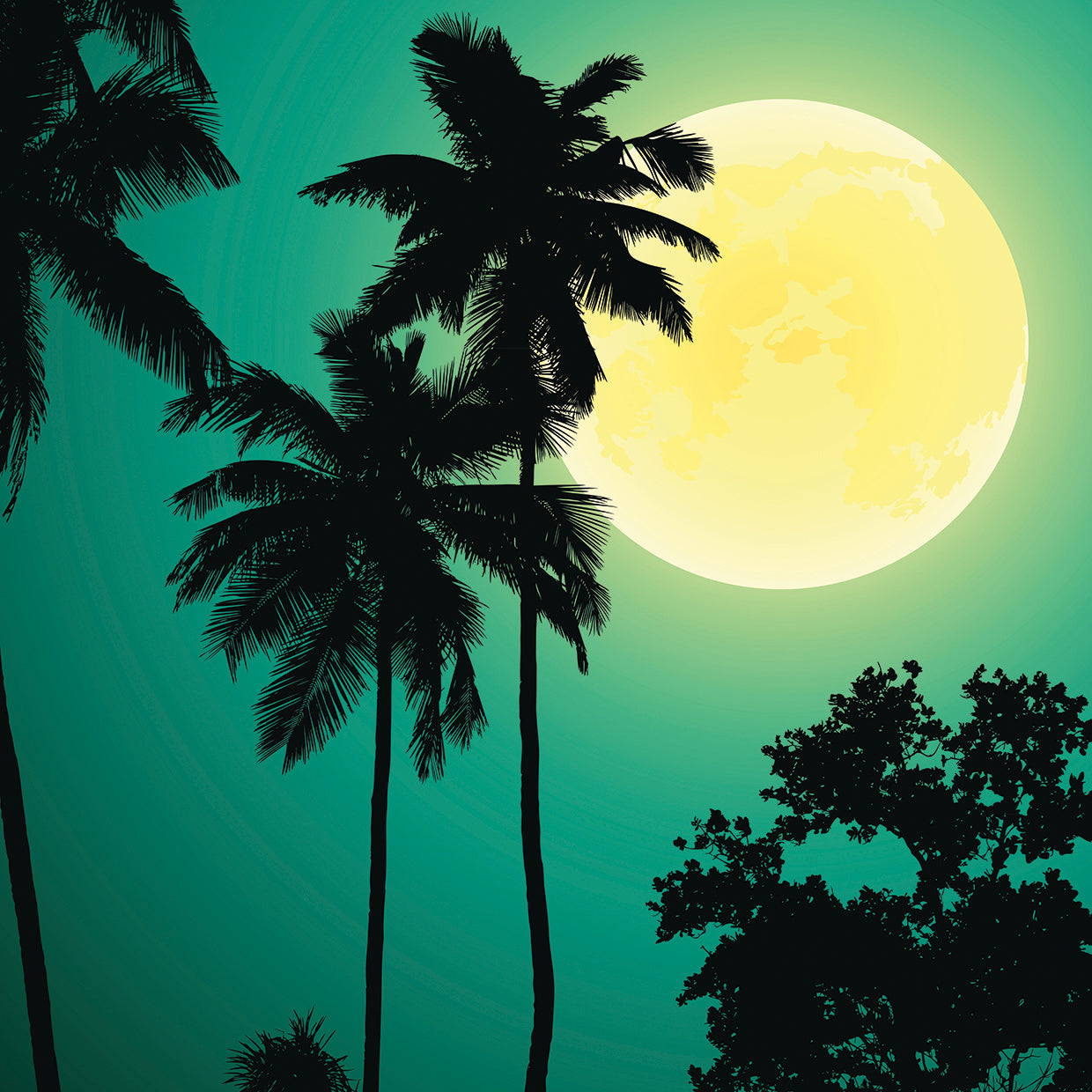 Arte de la lona de la luna creciente de la selva