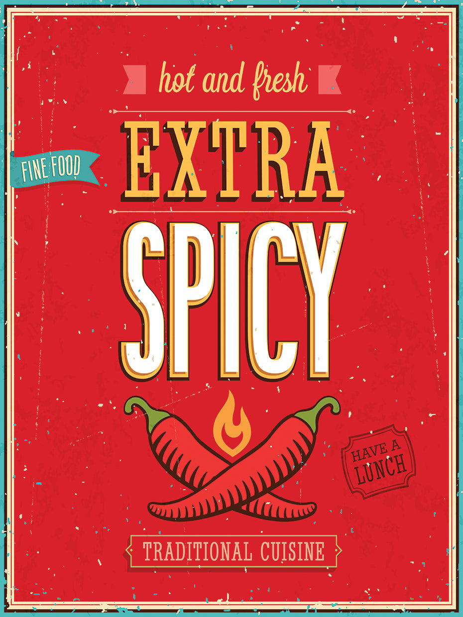 Red Hot Extra Spicy Pepper Poster