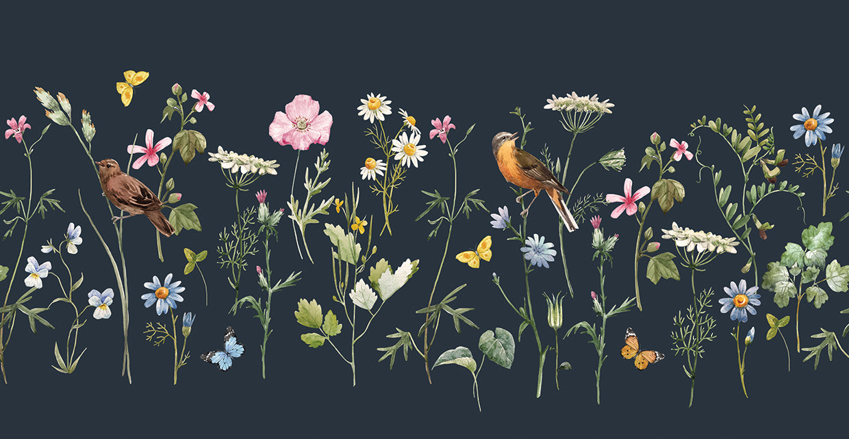 Dark Botanical Bird Beauty