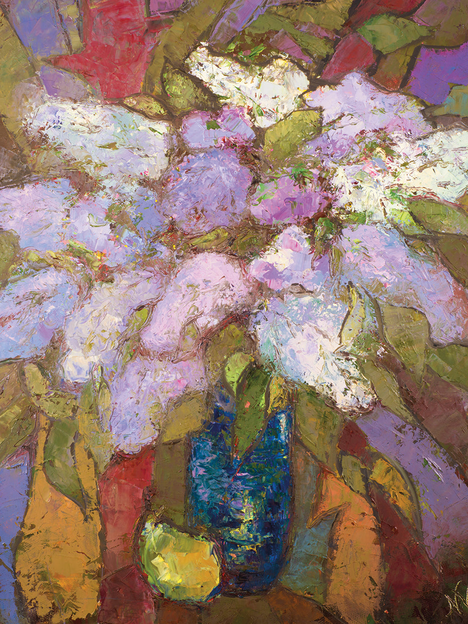 Lovely Lilacs in Blue Vase