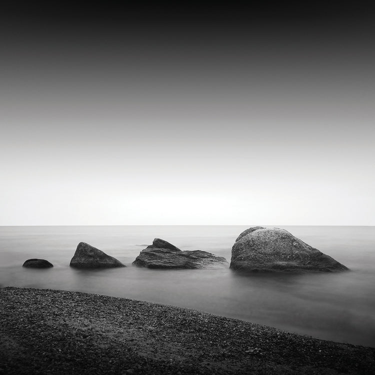 Arte de la lona de Stepping Stones en el mar de plata