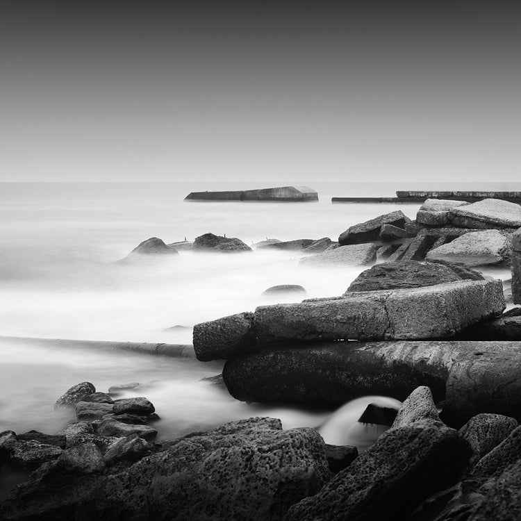 Arte de lienzo de cantos rodados lisos del mar negro