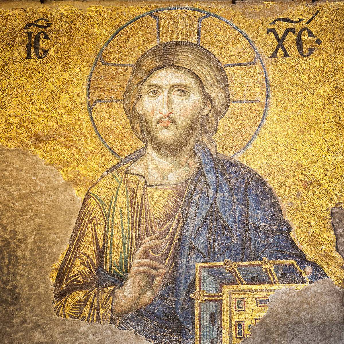 Golden Mosaic Jesus
