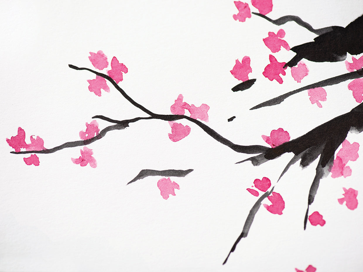 Arte simbólico de la lona de las flores de cerezo de Sakura