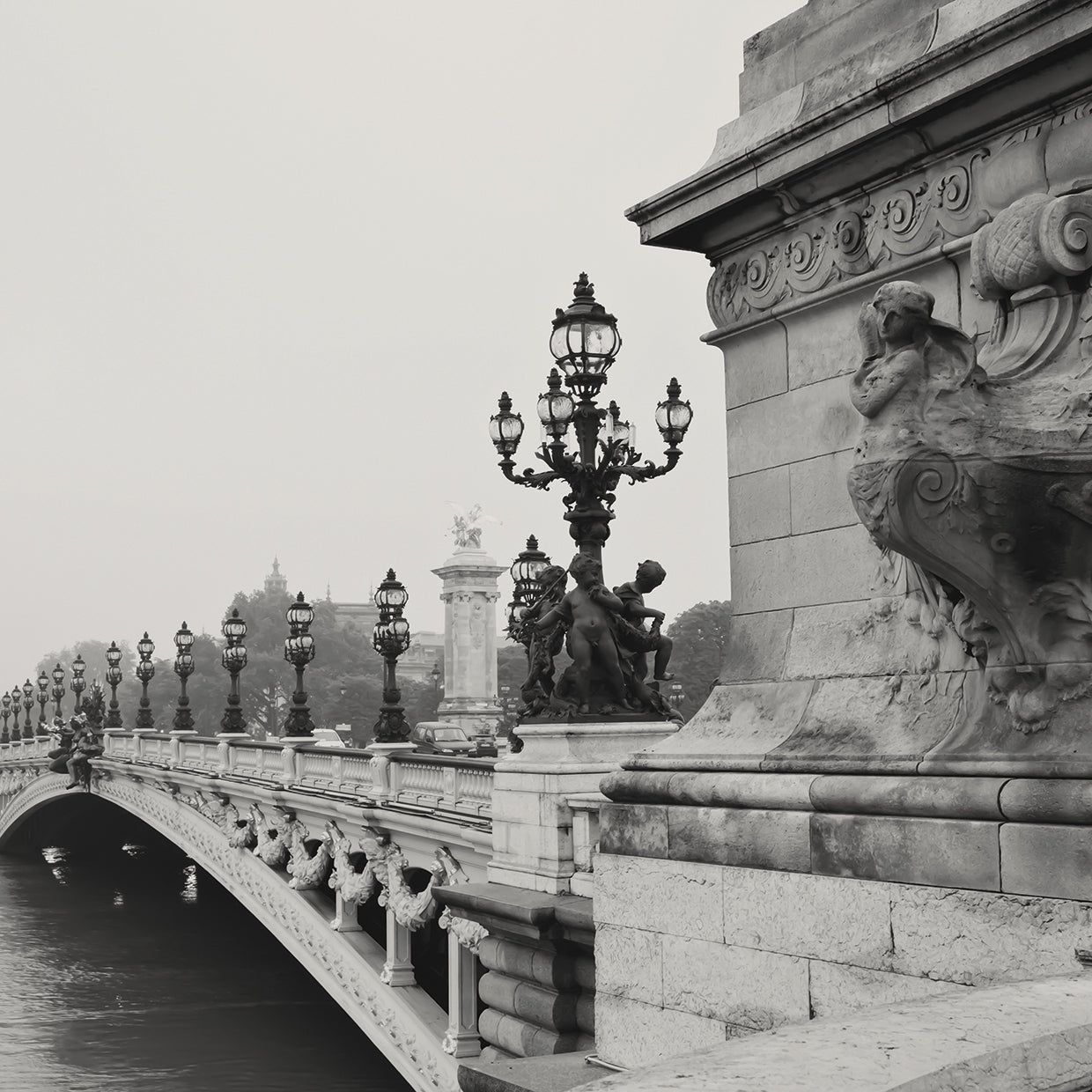 Arte de la lona de la primera fecha del puente de París