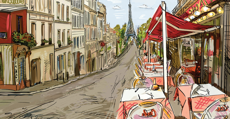 Plein Air Paris Caf Sketch