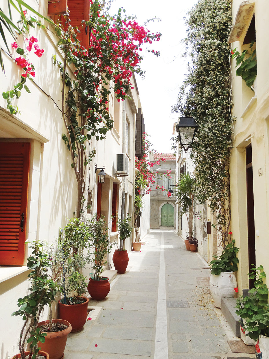 Arte en lienzo Rebosante de flores en Grecia