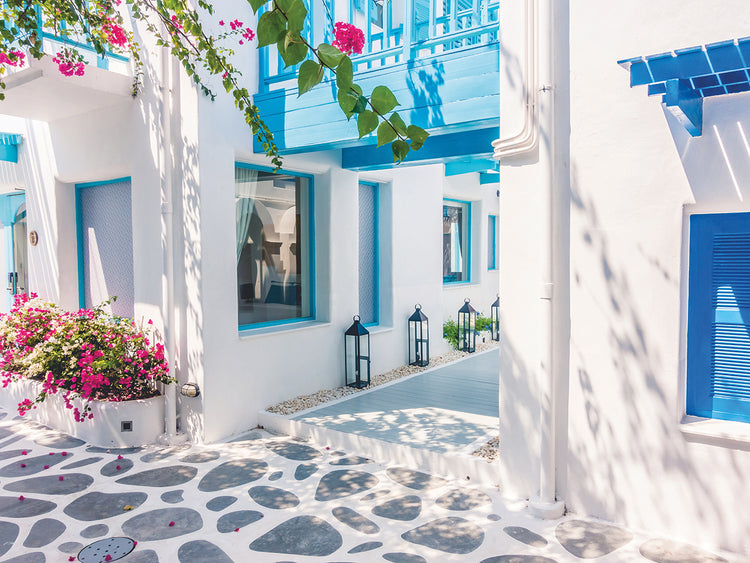 Santorini White Washed Blues