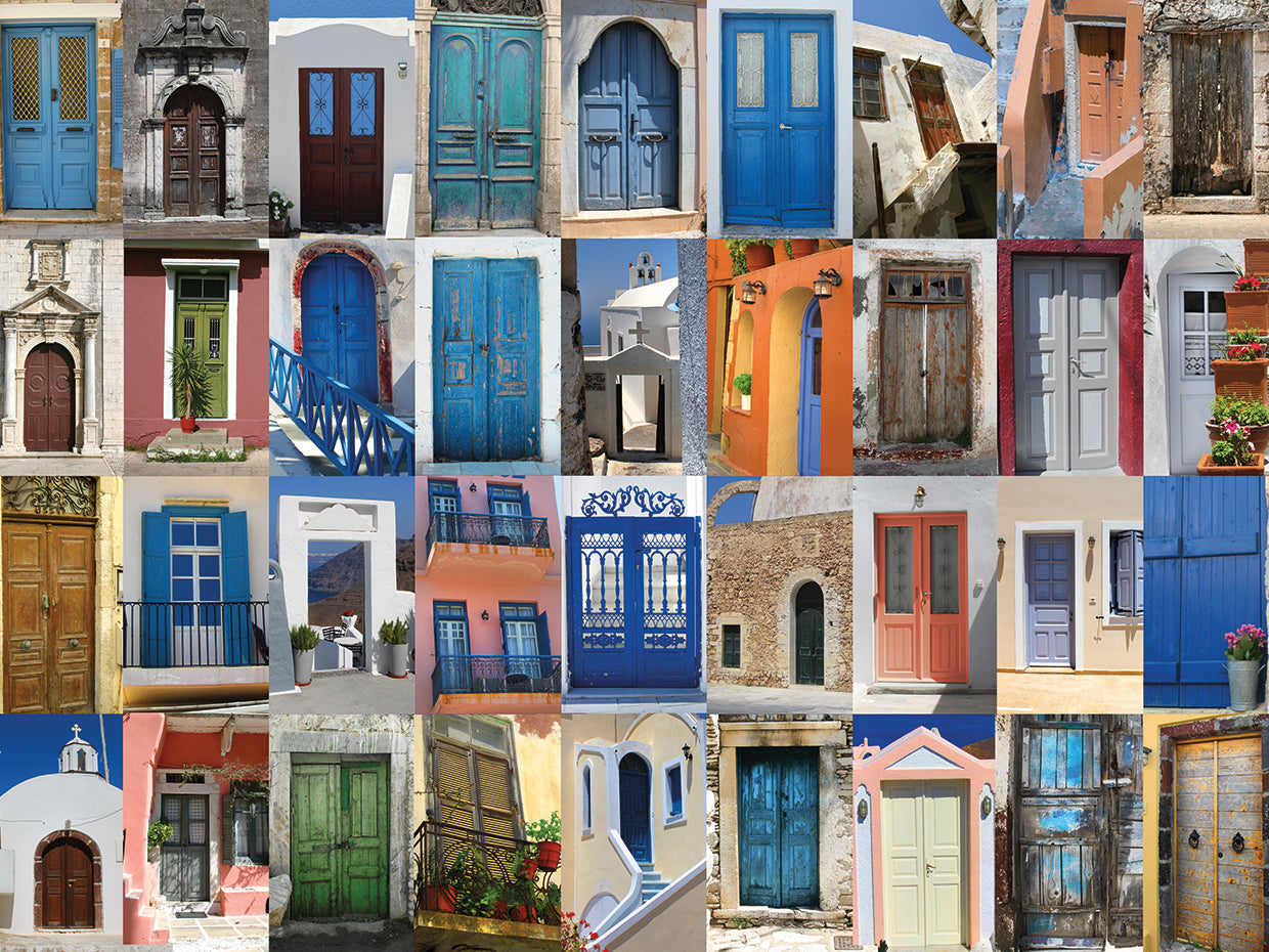 Greek Doorway Colorful Collage