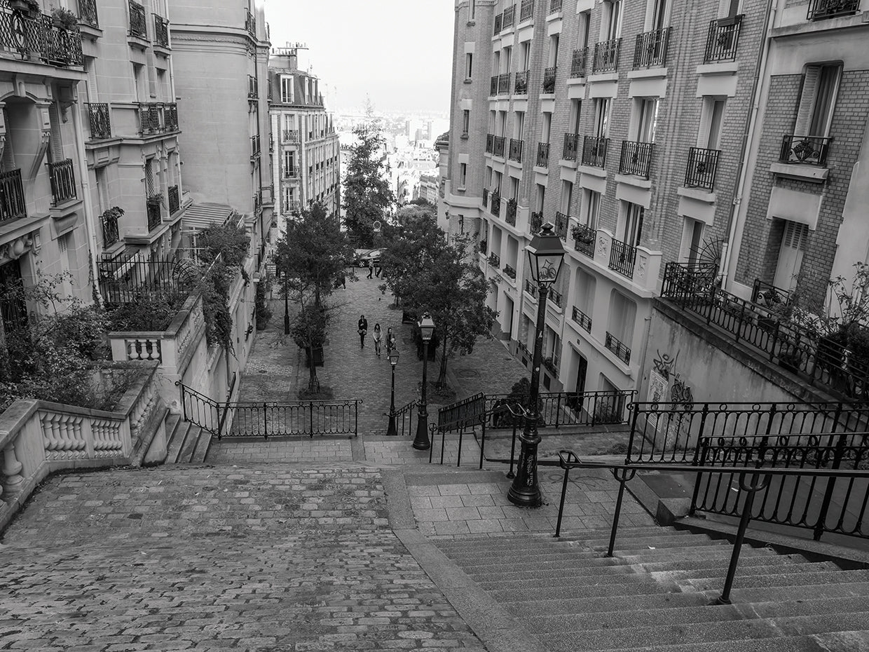 Escalones de París en el lienzo de la película francesa