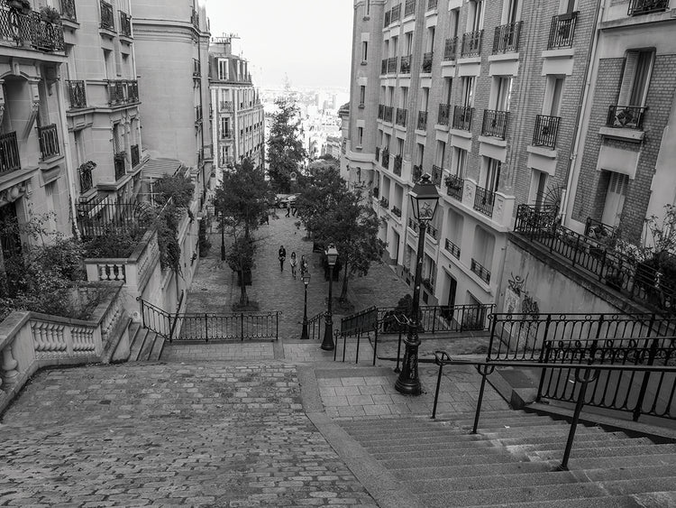 Escalones de París en el lienzo de la película francesa