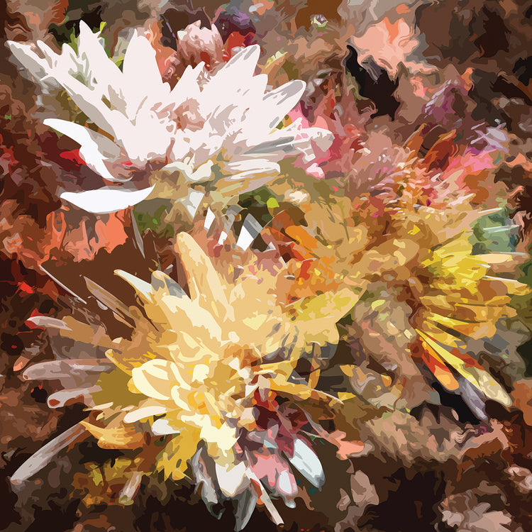 Arte de la lona del jardín de flores maravilloso