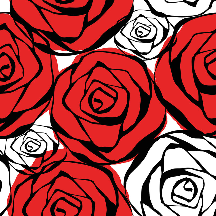 Rosas en Rojo Rosas en Lienzo Blanco