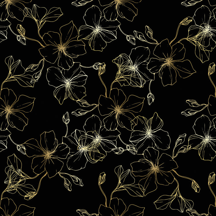 Arte floral en lienzo con chispas oscuras