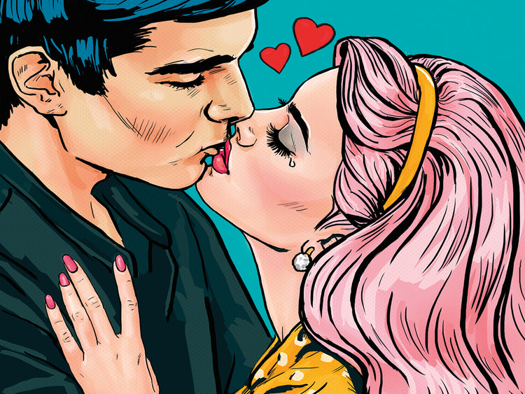Pop Art Valentine Kiss